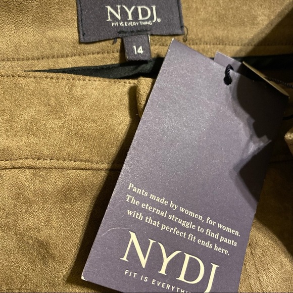 NYDJ Alina Split Hem Faux Suede Ankle Skinny Pants NWT - Picture 9 of 12